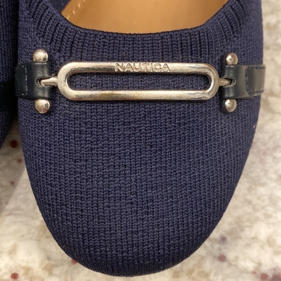 NAUTICA Navy Blue Ballerina Slides with Silver Metal Buckle Detail Size 8 - Picture 4 of 9